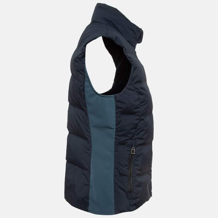 Pre Owned Hermes Navy Navy Blue Synthetic Puffer Vest M
