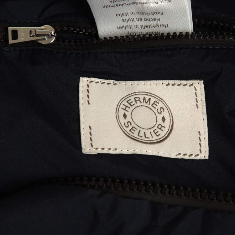 Pre Owned Hermes Navy Navy Blue Synthetic Puffer Vest M