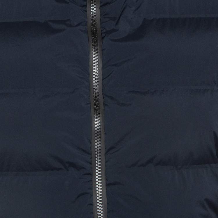Pre Owned Hermes Navy Navy Blue Synthetic Puffer Vest M