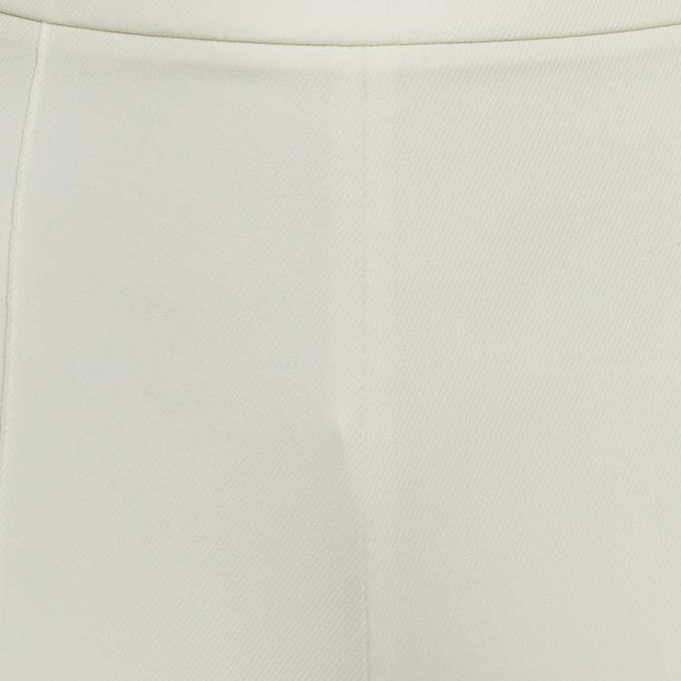 Pre Owned Hermes White Cotton Twill Skinny Trousers M
