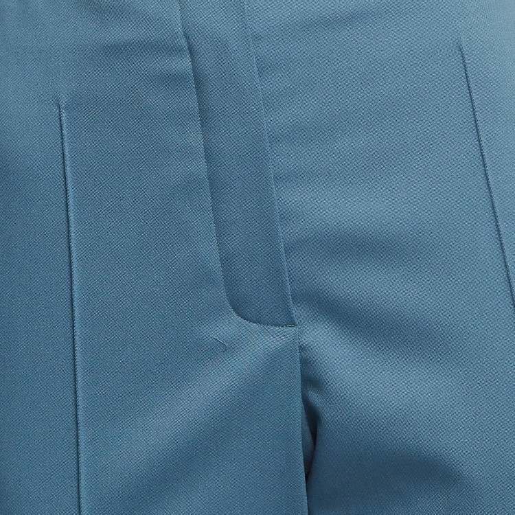 Pre Owned Hermes Blue Wool Tapered Trousers M