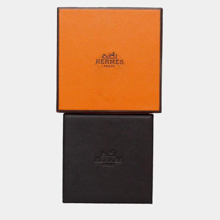 Pre Owned Hermes Rose Gold Ex-Libris Stud Earrings