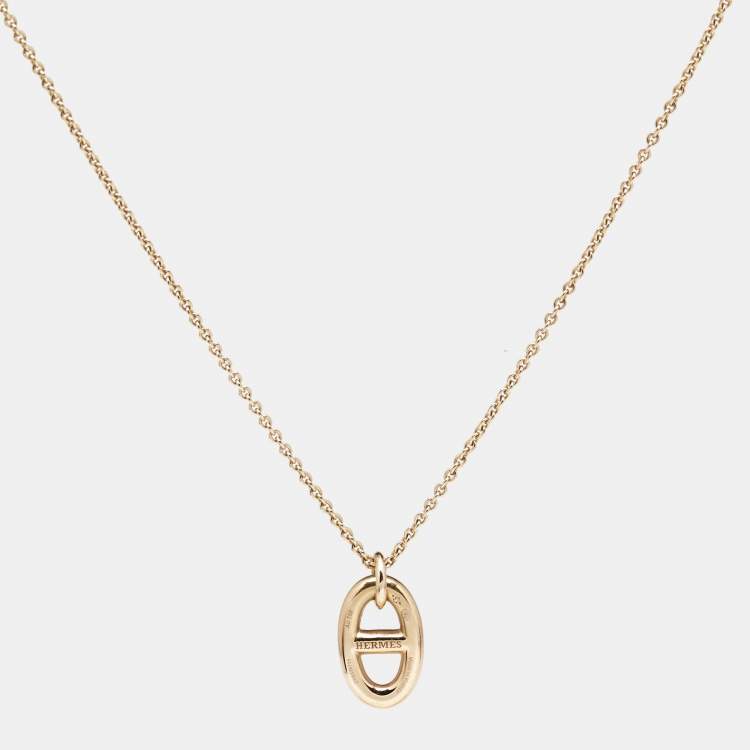 Pre Owned Hermes Farandole 18k Rose Gold Small Pendant Necklace