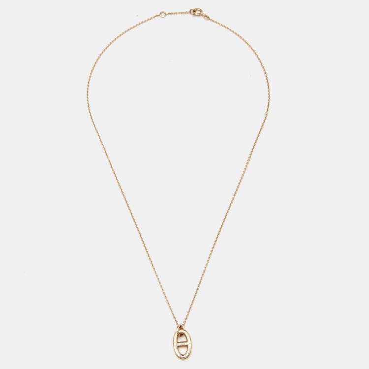 Pre Owned Hermes Farandole 18k Rose Gold Small Pendant Necklace