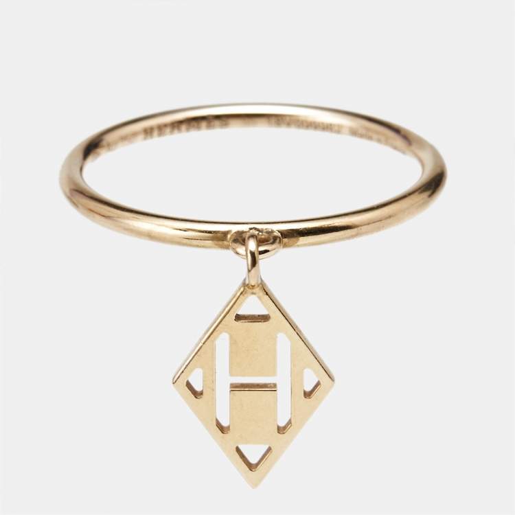 Pre Owned Hermès Gambade 18k Rose Gold Ring Size 55