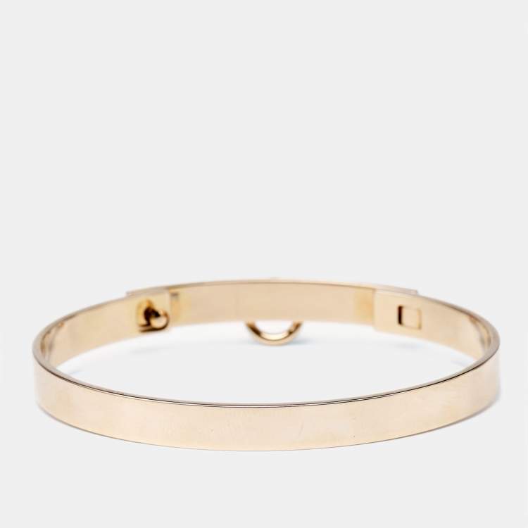 Pre Owned Hermes Collier De Chien Diamonds 18k Rose Gold Bracelet ST