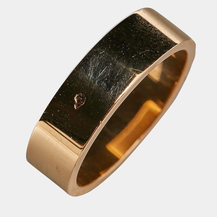 Pre Owned Hermes Collier de Chien 18k Rose Gold Small Model Ring Size 47