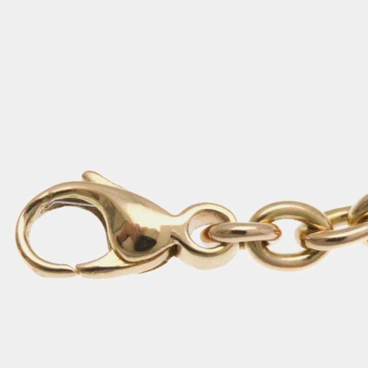 Pre Owned Hermes 18K Pink Gold Amulettes Kelly Diamond Charm Bracelet