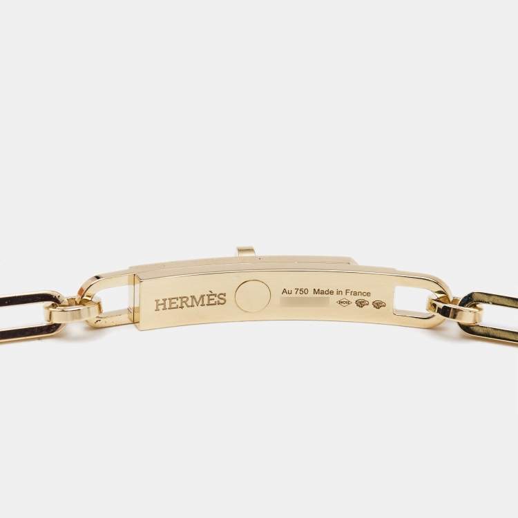 Pre Owned  Hermes Kelly Diamonds18K Rose Gold Small Model Chain Necklace