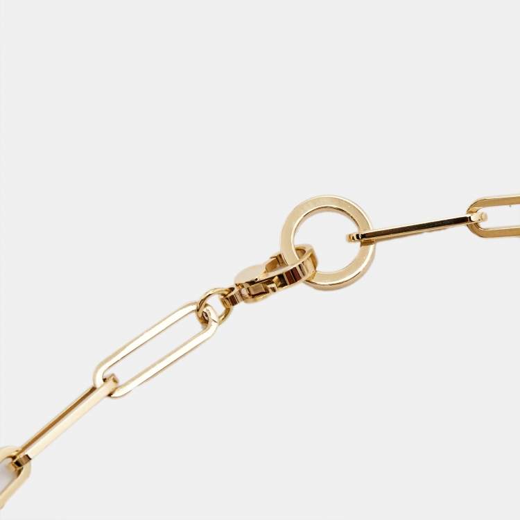 Pre Owned  Hermes Kelly Diamonds18K Rose Gold Small Model Chain Necklace