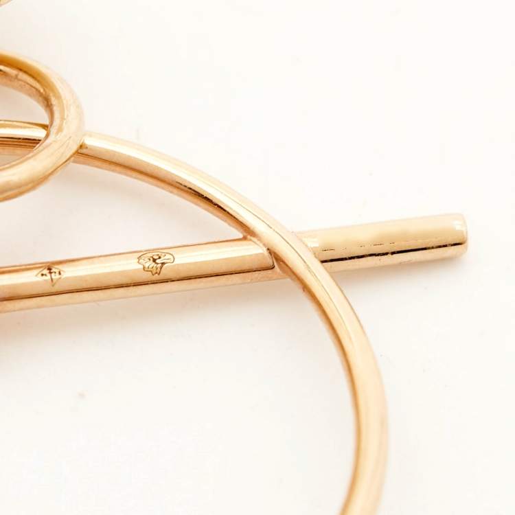 Pre Owned Hermes 18K Rose Gold Loop Small Model Earrings