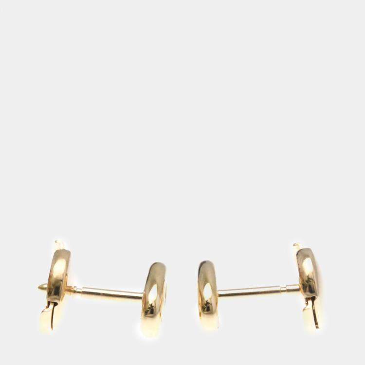 Pre Owned Hermes 18K Rose Gold Chaine d’Ancre Farandole Stud Earrings