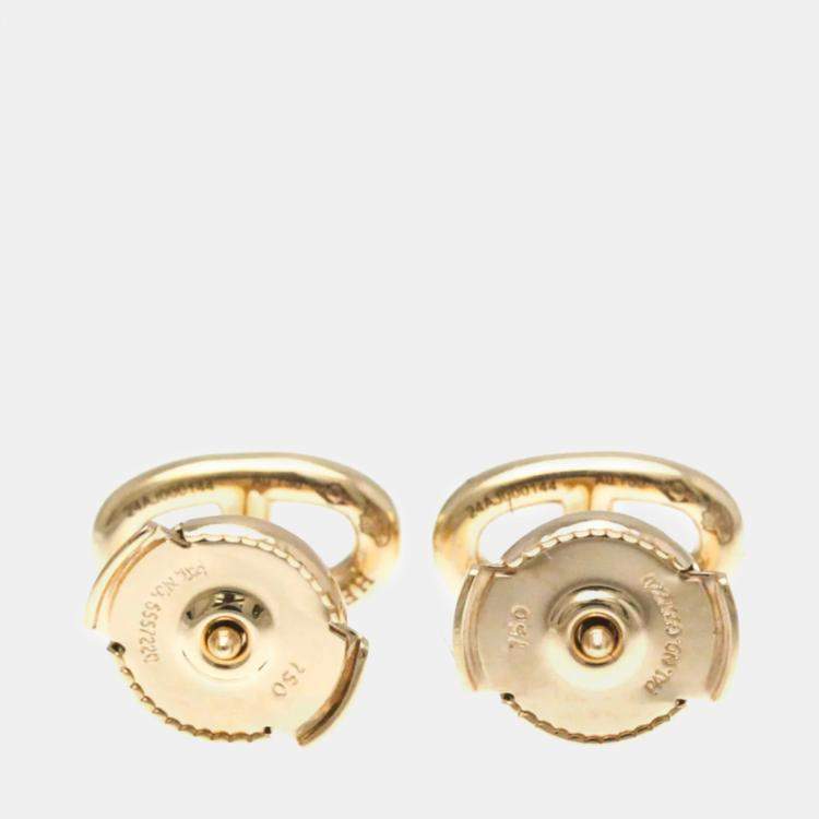 Pre Owned Hermes 18K Rose Gold Chaine d’Ancre Farandole Stud Earrings