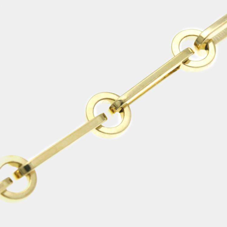 Pre Owned Hermes 18K Yellow Gold Diamond Kelly PM Charm Bracelet 