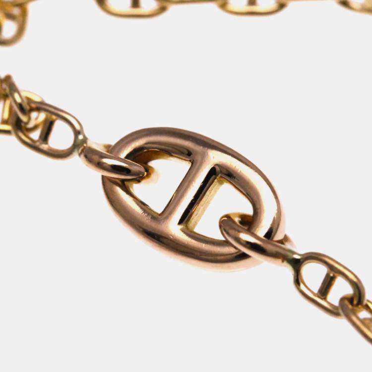 Pre Owned Hermes Chaine D'ancre Farandole 18K Rose Gold Charm Bracelet