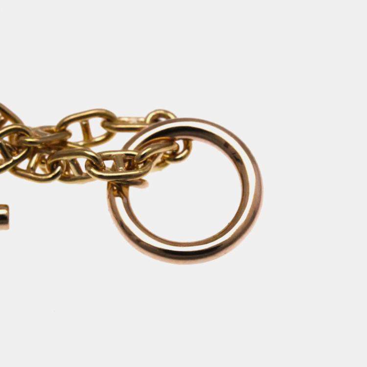 Pre Owned Hermes Chaine D'ancre Farandole 18K Rose Gold Charm Bracelet