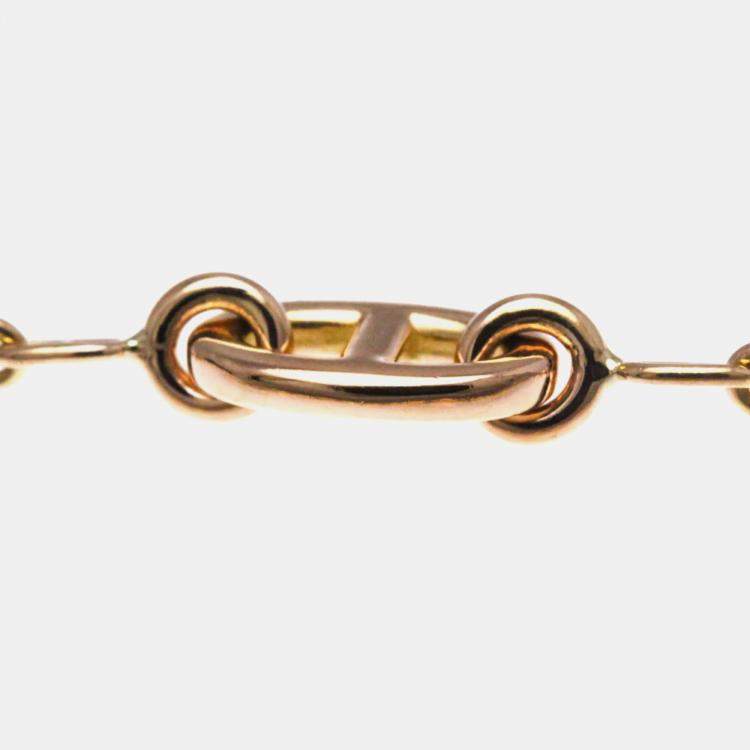 Pre Owned Hermes Chaine D'ancre Farandole 18K Rose Gold Charm Bracelet