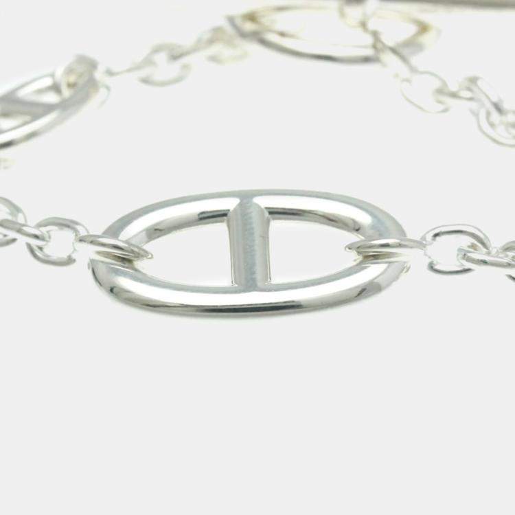 Pre Owned Hermes Chaine D'ancre Farandole Silver Charm Bracelet