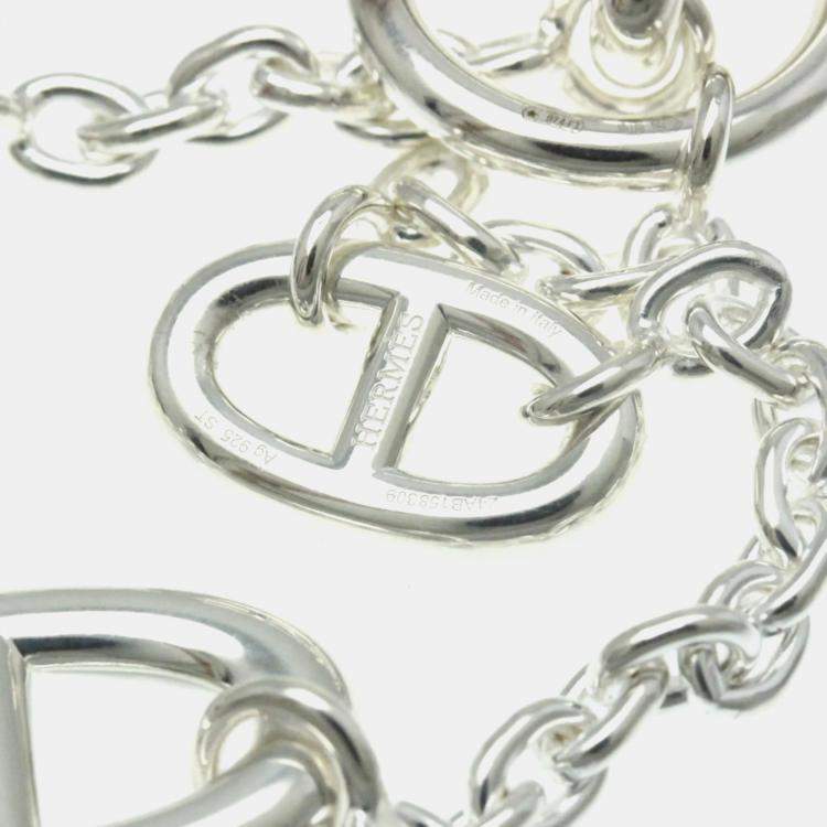 Pre Owned Hermes Chaine D'ancre Farandole Silver Charm Bracelet