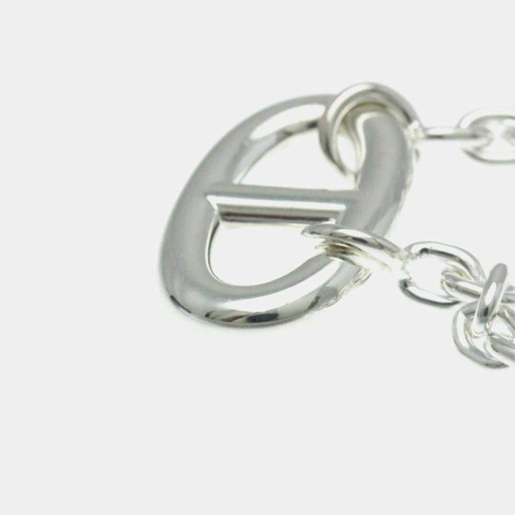 Pre Owned Hermes Chaine D'ancre Farandole Silver Charm Bracelet