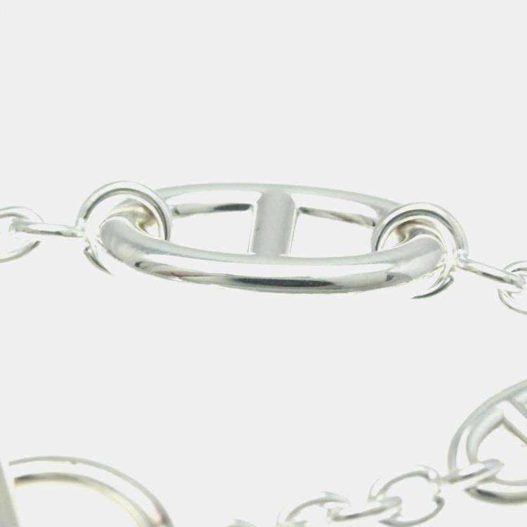 Pre Owned Hermes Chaine D'ancre Farandole Silver Charm Bracelet