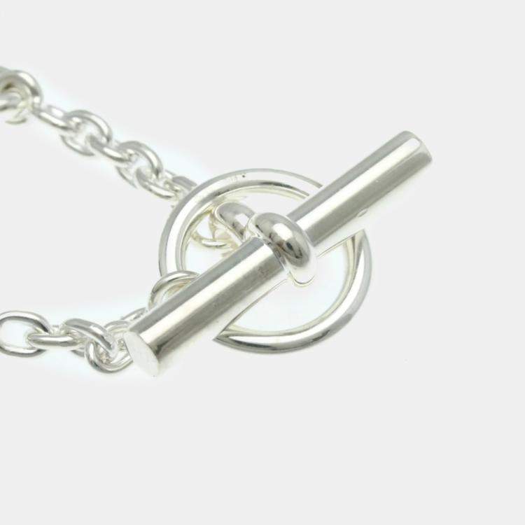Pre Owned Hermes Chaine D'ancre Farandole Silver Charm Bracelet