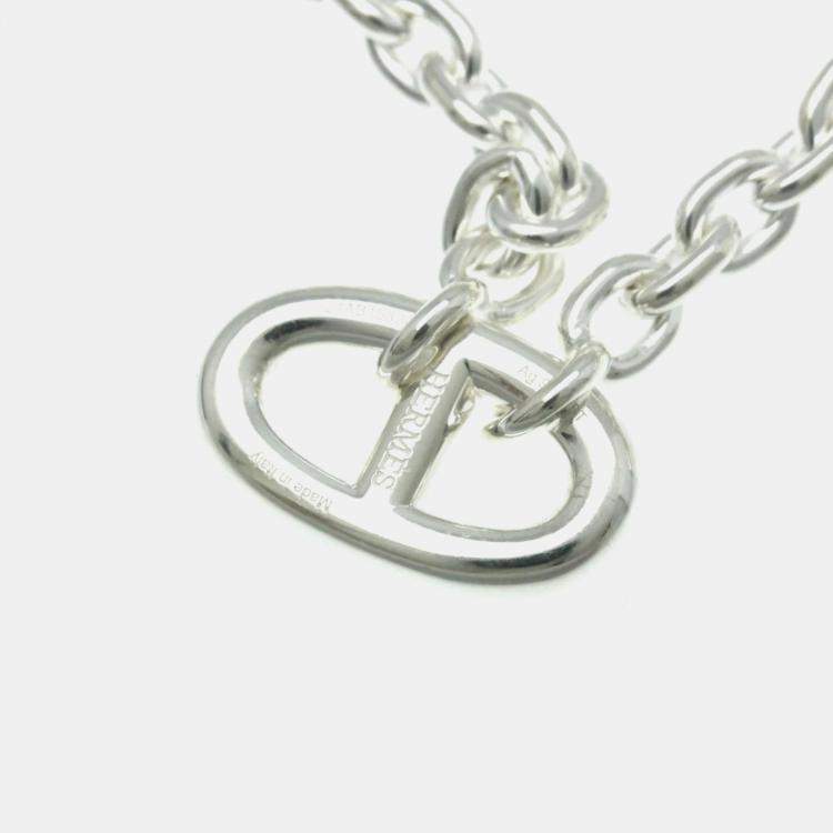 Pre Owned Hermes Chaine D'ancre Farandole Silver Charm Bracelet