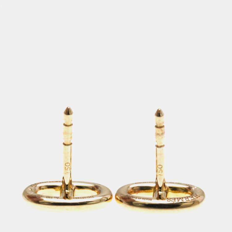 Pre Owned Hermes Chaine D'ancre Farandole 18K Rose Gold Stud Earrings