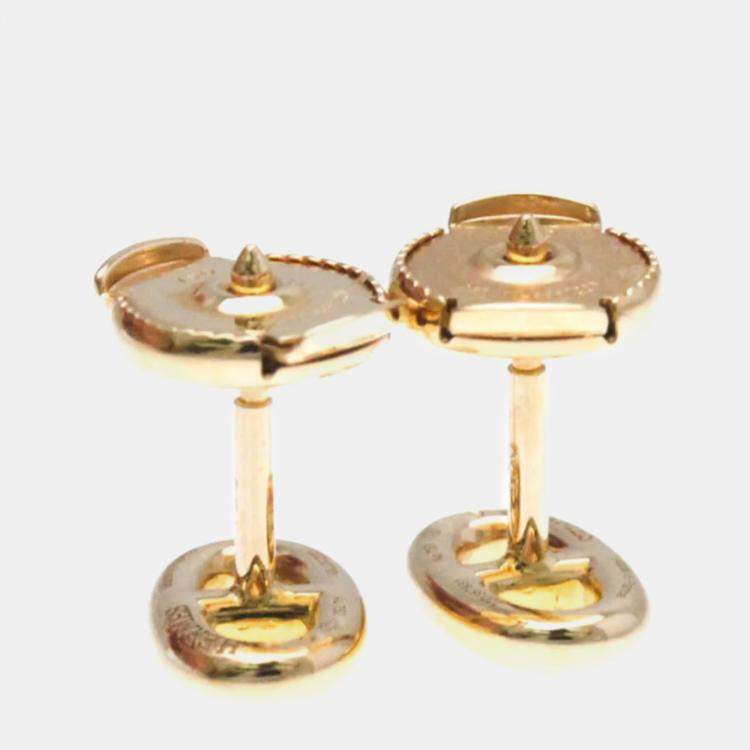 Pre Owned Hermes Chaine D'ancre Farandole 18K Rose Gold Stud Earrings