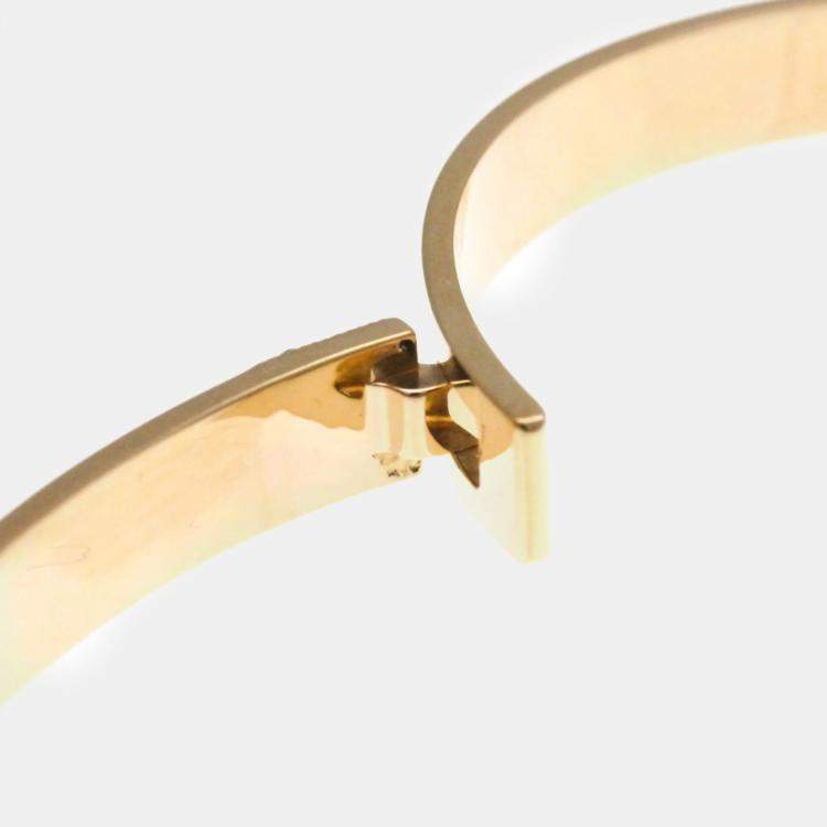 Pre Owned Hermes Collier De Chien 18K Rose Gold and Diamond Bangle