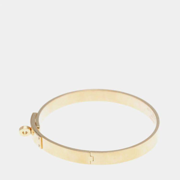 Pre Owned Hermes Kelly PM 18K Rose Gold and Diamond Bangle