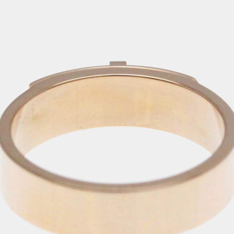 Pre Owned Hermes Kelly PM 18K Rose Gold and Diamond Band Ring EU 53
