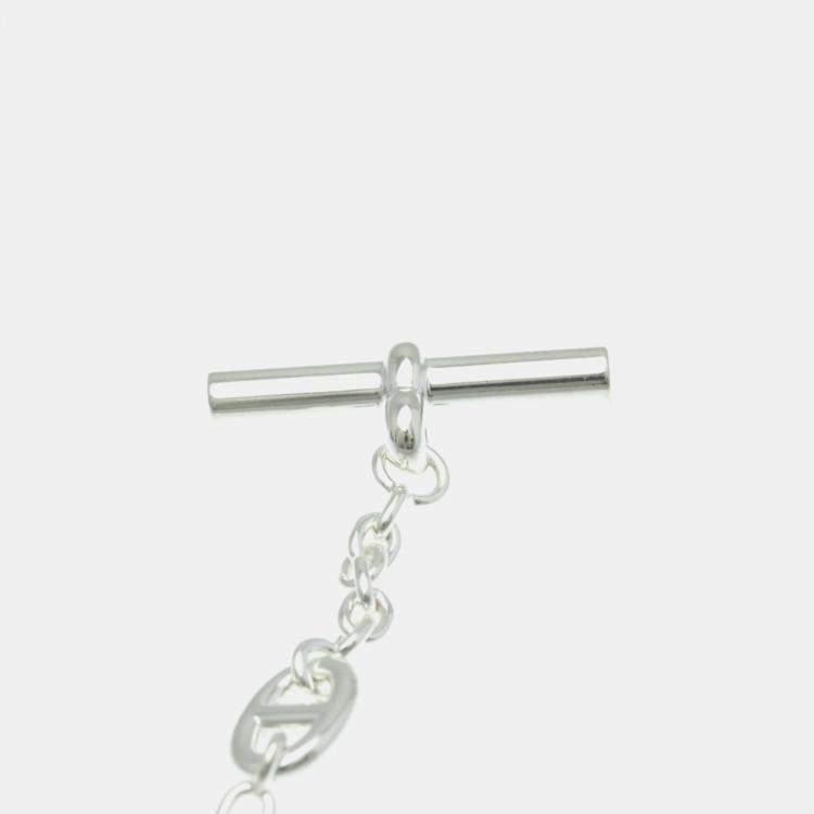 Pre Owned Hermes Chaine Dancre Farandole Silver Charm Bracelet