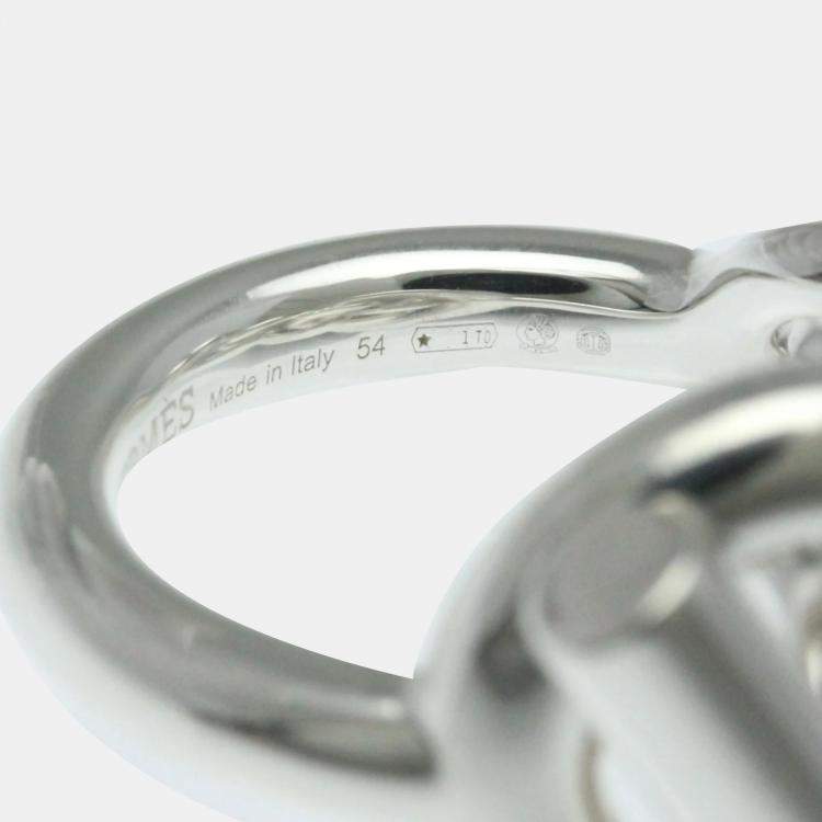 Pre Owned Hermes Croisette Ring Silver 925 Band Ring 
