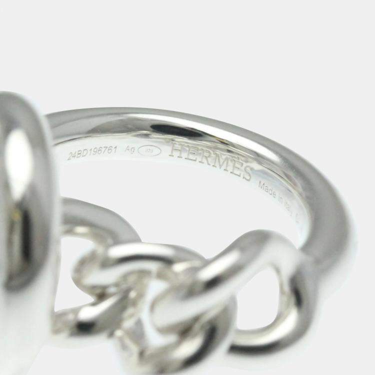 Pre Owned Hermes Croisette Ring Silver 925 Band Ring 