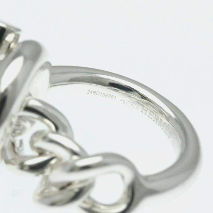 Pre Owned Hermes Croisette Ring Silver 925 Band Ring 