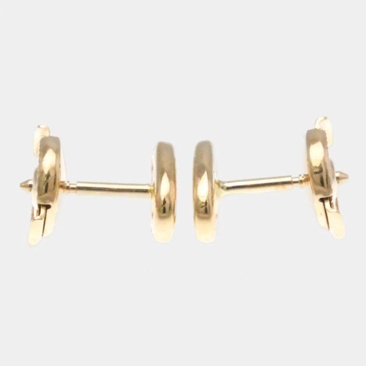 Pre Owned Hermes Chaine d’Ancre Farandole 18K Rose Gold Stud Earrings