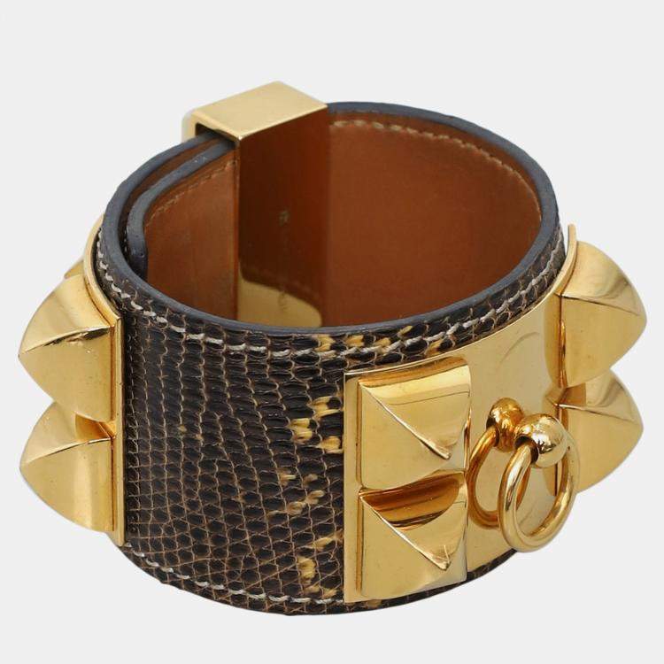 Pre Owned Hermes Lizard Collier de Chien Bracelet