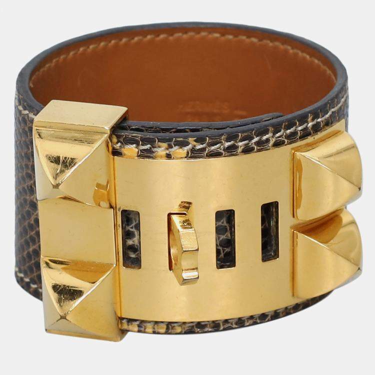 Pre Owned Hermes Lizard Collier de Chien Bracelet
