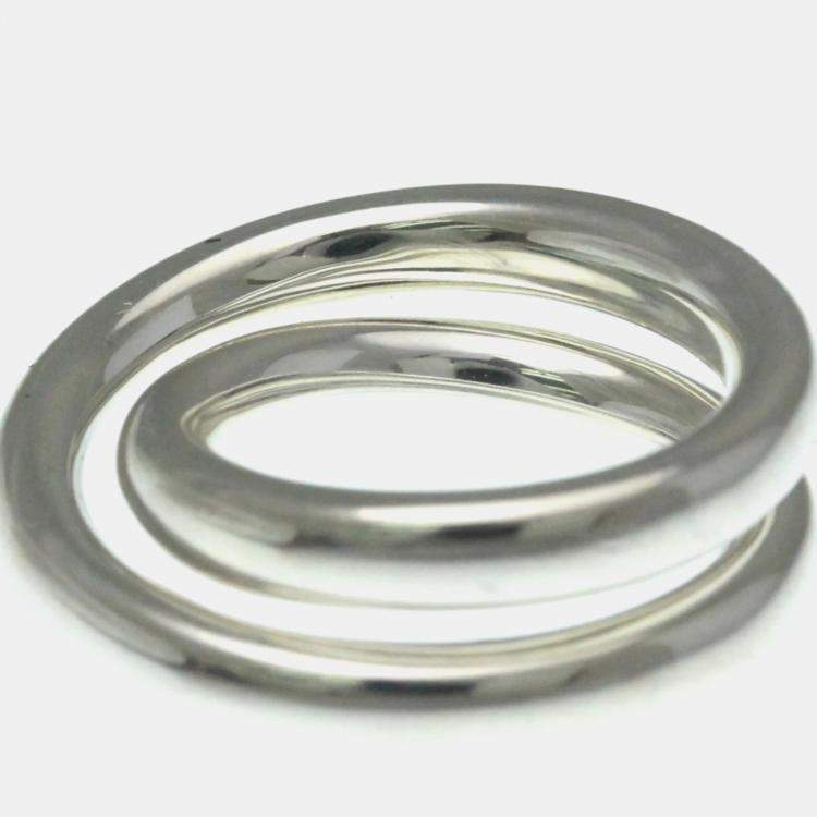 Pre Owned Hermes Vertige Silver Band Ring EU 54