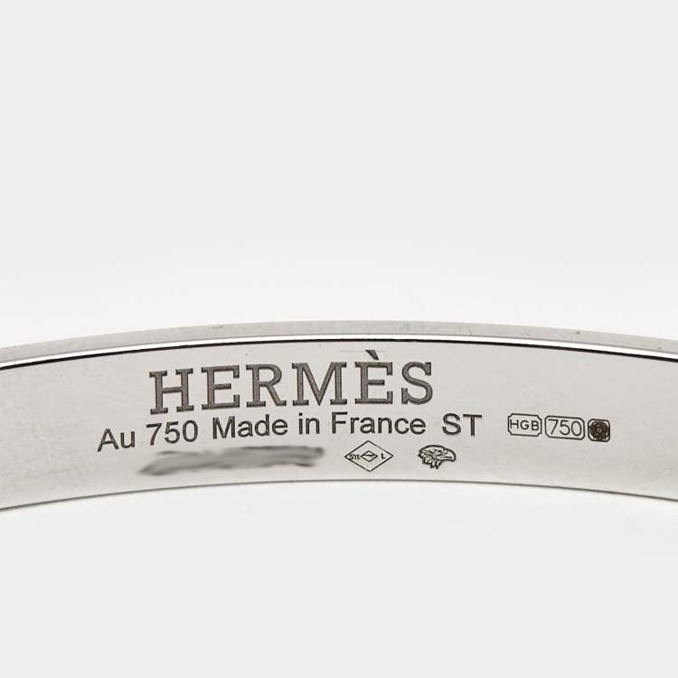 Pre Owned Hermes Kelly Diamonds 18k White Gold Small Model Bracelet