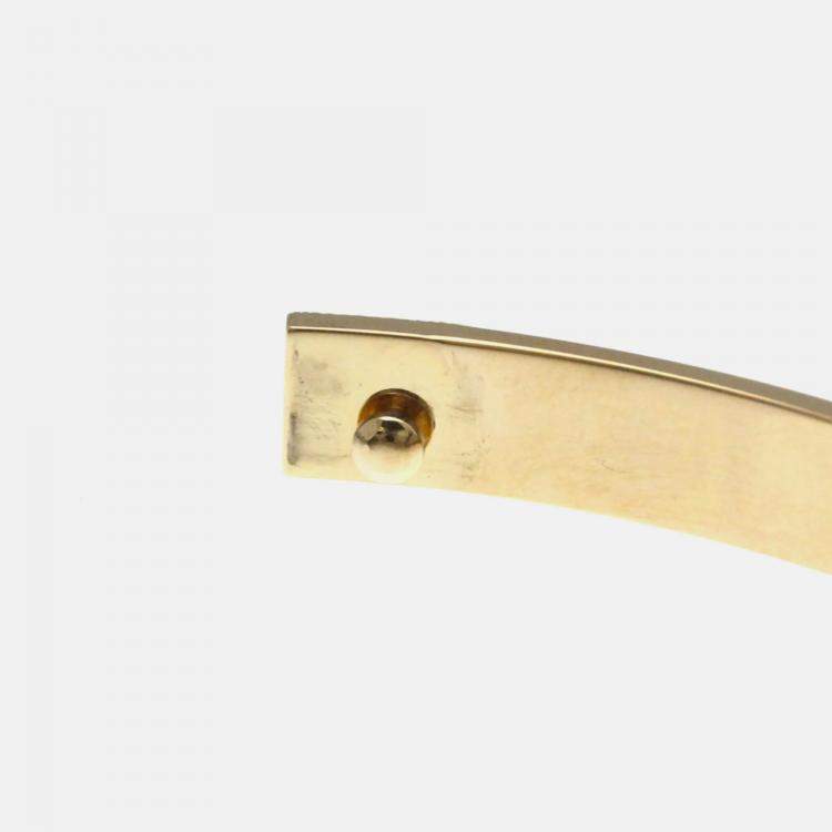 Pre Owned Hermes Collier De Chien PM Pink Gold 18K Carat/0.24 Diamond Bangle