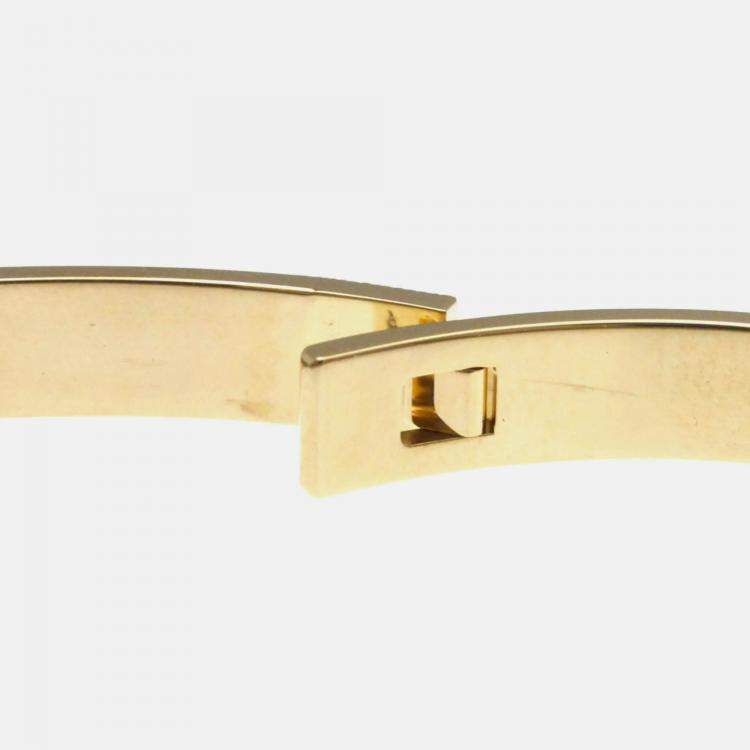 Pre Owned Hermes Collier De Chien PM Pink Gold 18K Carat/0.24 Diamond Bangle