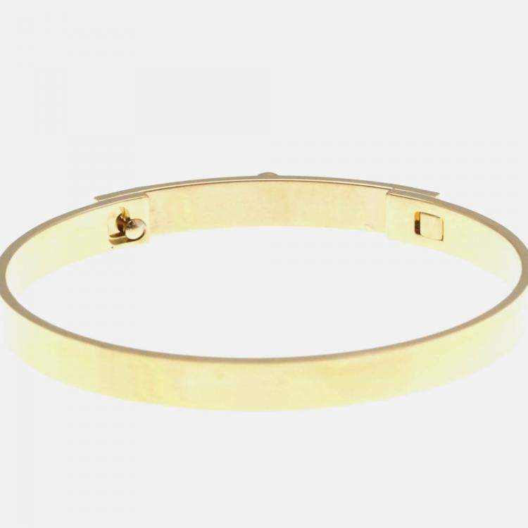 Pre Owned Hermes Collier De Chien PM Pink Gold 18K Carat/0.24 Diamond Bangle