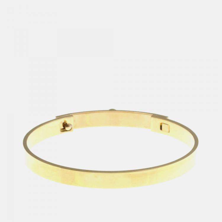 Pre Owned Hermes Collier De Chien PM Pink Gold 18K Carat/0.24 Diamond Bangle