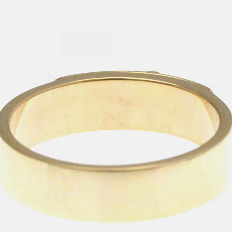 Pre Owned Hermes Kelly Pink Gold 18K Diamond Band Ring EU 54