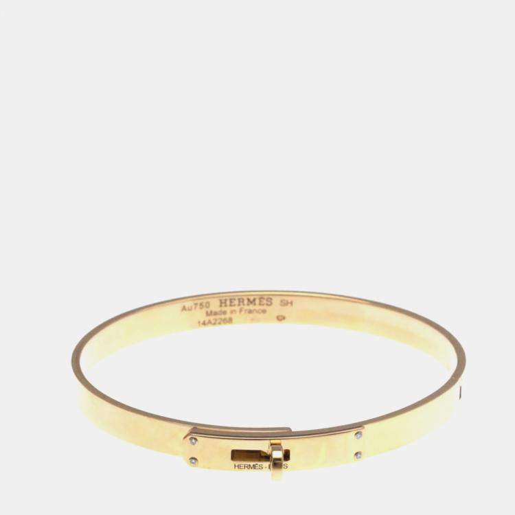 Pre Owned Hermes Kelly 4P Diamond Bangle Pink Gold 18K Diamond Bangle Pink Gold