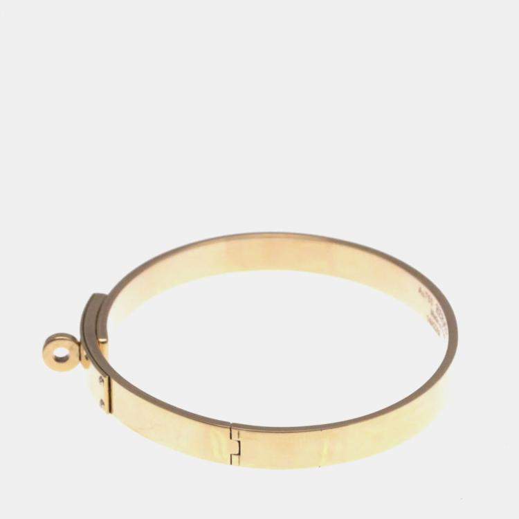 Pre Owned Hermes Kelly 4P Diamond Bangle Pink Gold 18K Diamond Bangle Pink Gold