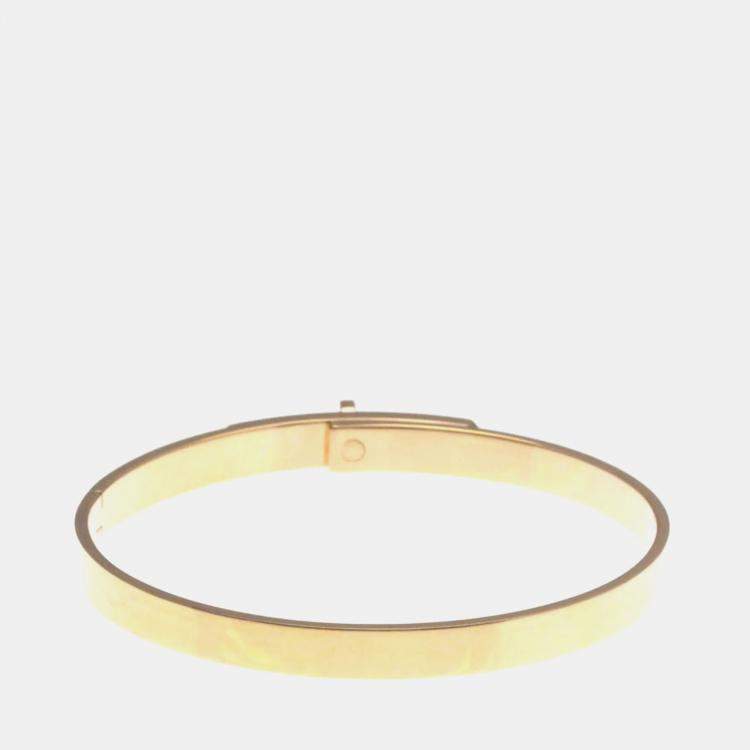 Pre Owned Hermes Kelly 4P Diamond Bangle Pink Gold 18K Diamond Bangle Pink Gold
