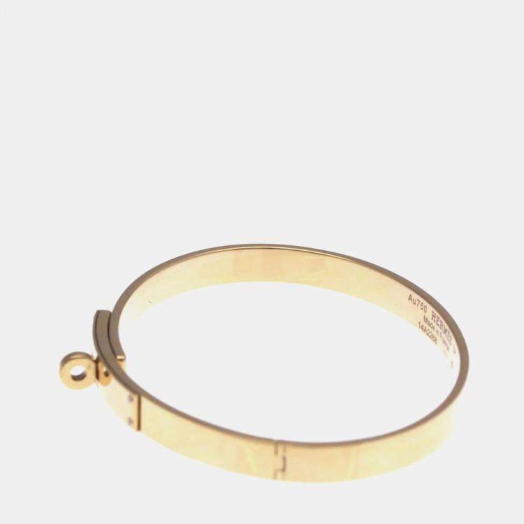 Pre Owned Hermes Kelly 4P Diamond Bangle Pink Gold 18K Diamond Bangle Pink Gold